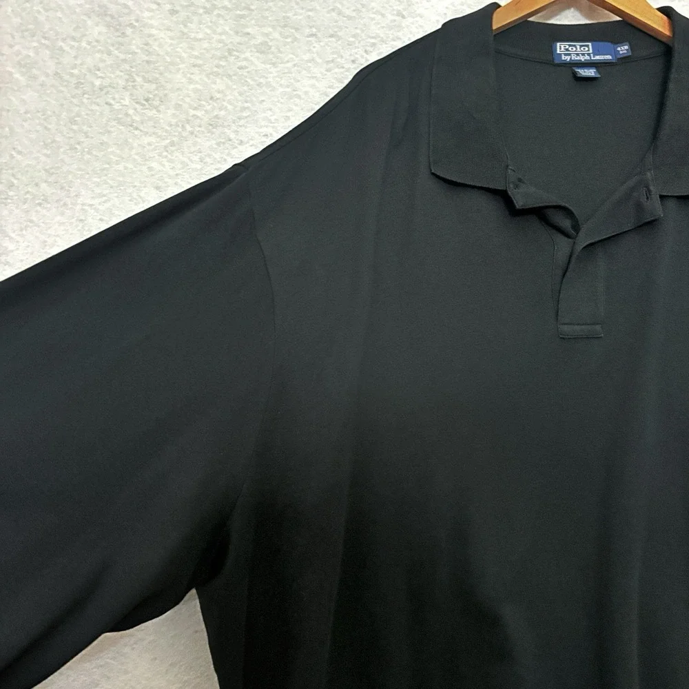 Polo Ralph Lauren Polo Shirt Men's 4XB Big Long Sleeve Golf Casual Black Preppy
